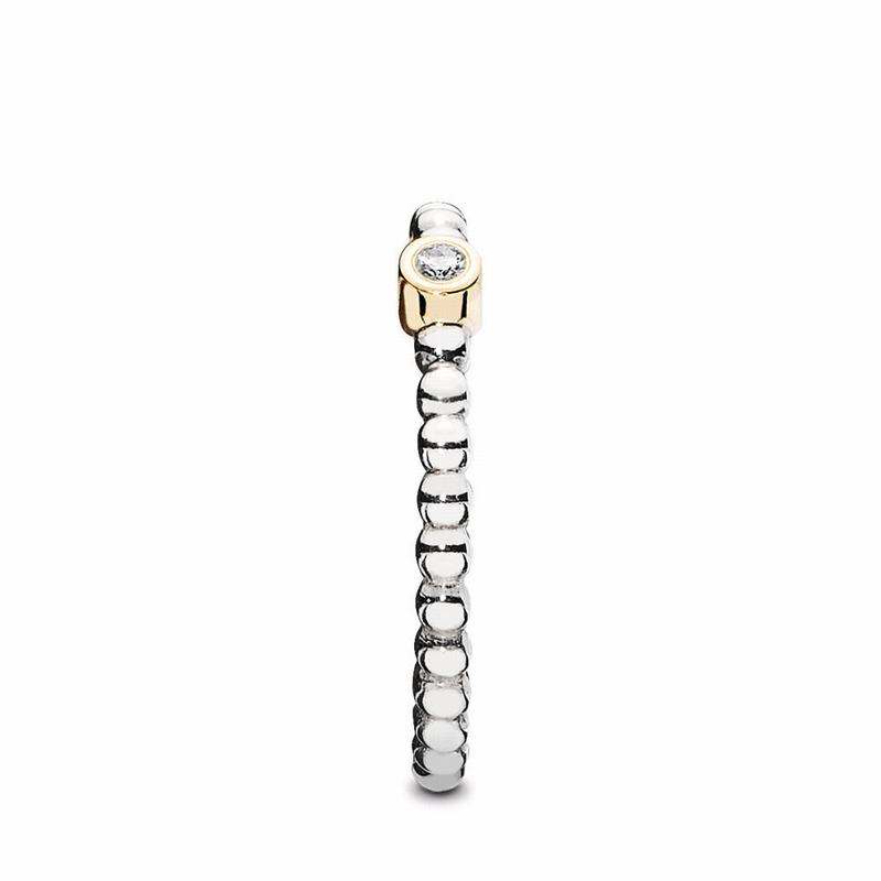 Pandora Evening Star Diamond Stackable Ring Ireland - Two Tone/Diamond H/Vs - 240385NRQ